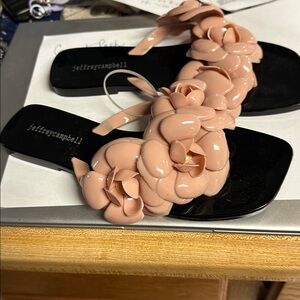 New Jeffrey Campbell Blush Floral Slides Size 8